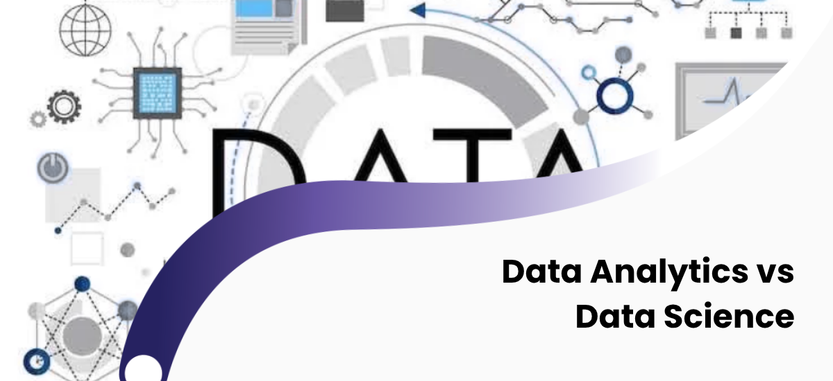 Crocusoft diagram explaining the difference between Data Analytics and Data Sciencex