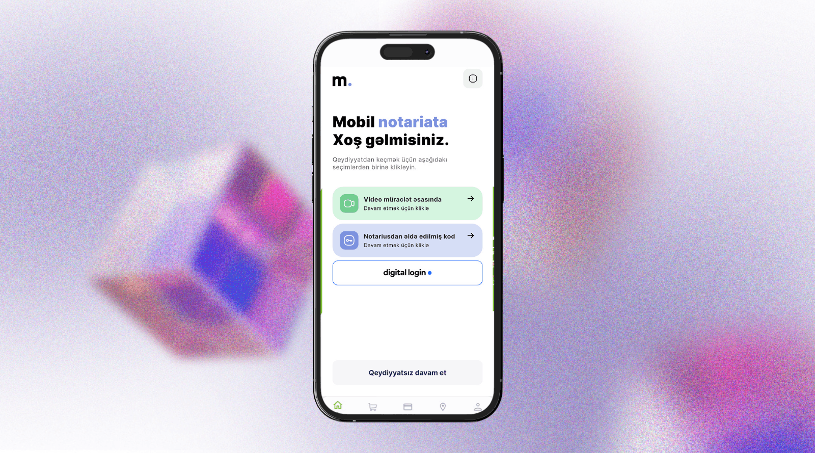Mobile Notariat application interface